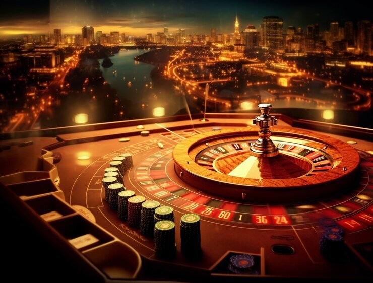 Roulette wheel spin in progress during live game session